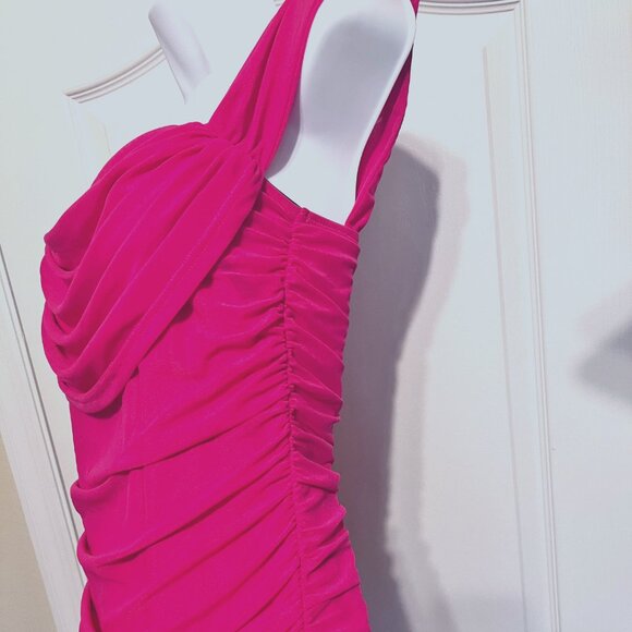 PrettyGarden Fashion/Casual-Pink (Rose Red) Off Shoulder-Rushed Fitted Mini-Smal - Picture 8 of 16